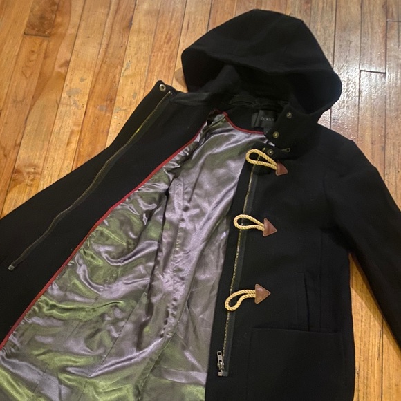 J.CREW WOOL NAVY BLACK Nautical TOGGLE COZY LONG Coat GORG CLASSY - Picture 7 of 16